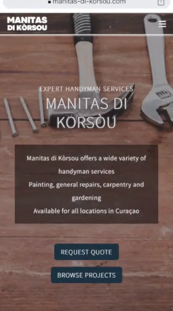 Video poster for project manitas-di-korsou.com: mobile